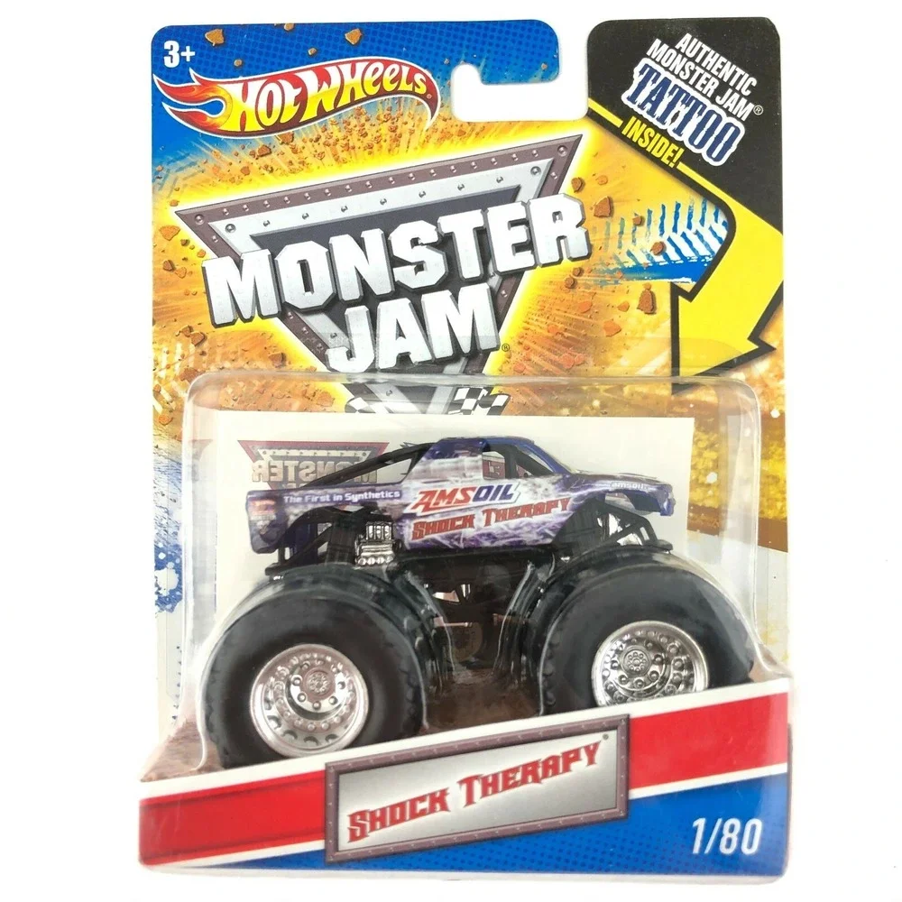 Hot Wheels Monster Jam Truck SHOCK THERAPY 4x4 Purple Die cast 1/64 Scale Tattoo